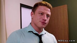 Gay co workers rimjob and anal fuck in the office - porn video