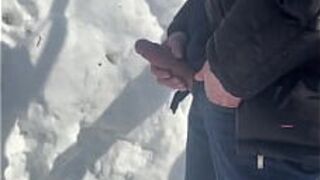 Andor jerks off his dick in the park - porn video