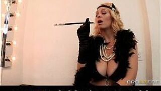 Busty blonde burlesque dancer Charlee Chase fucks a fan - porn video