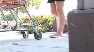 Christy Cat dusty high arched feet in parking lot - porn video