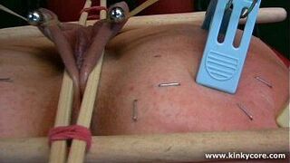 Extreme game with stapler - porn video